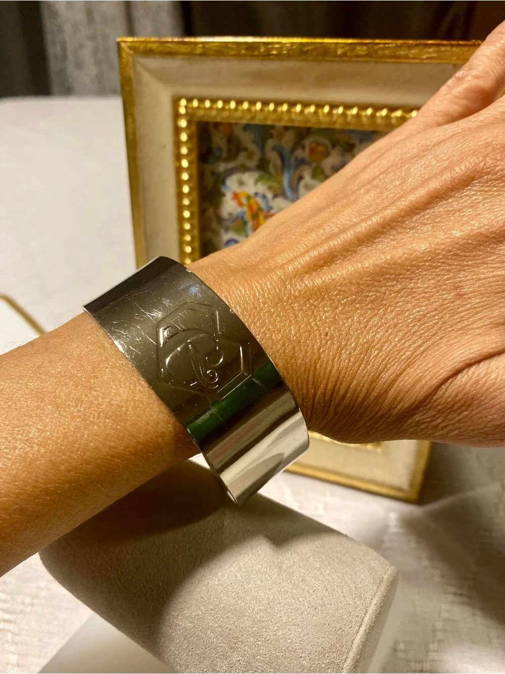 Silver Wide Cuff Bracelet